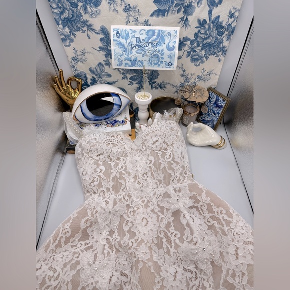 🆕 BRONX & BANCO 🧿 NWOT Colette Blanc Lace Mini Dress, White, Sz S / US 4 - Picture 2 of 16